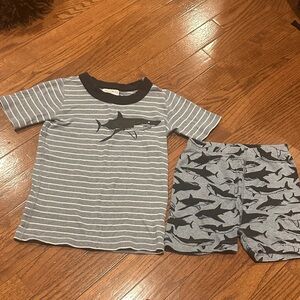Hanna Andersson Blue Shark Pajama Set